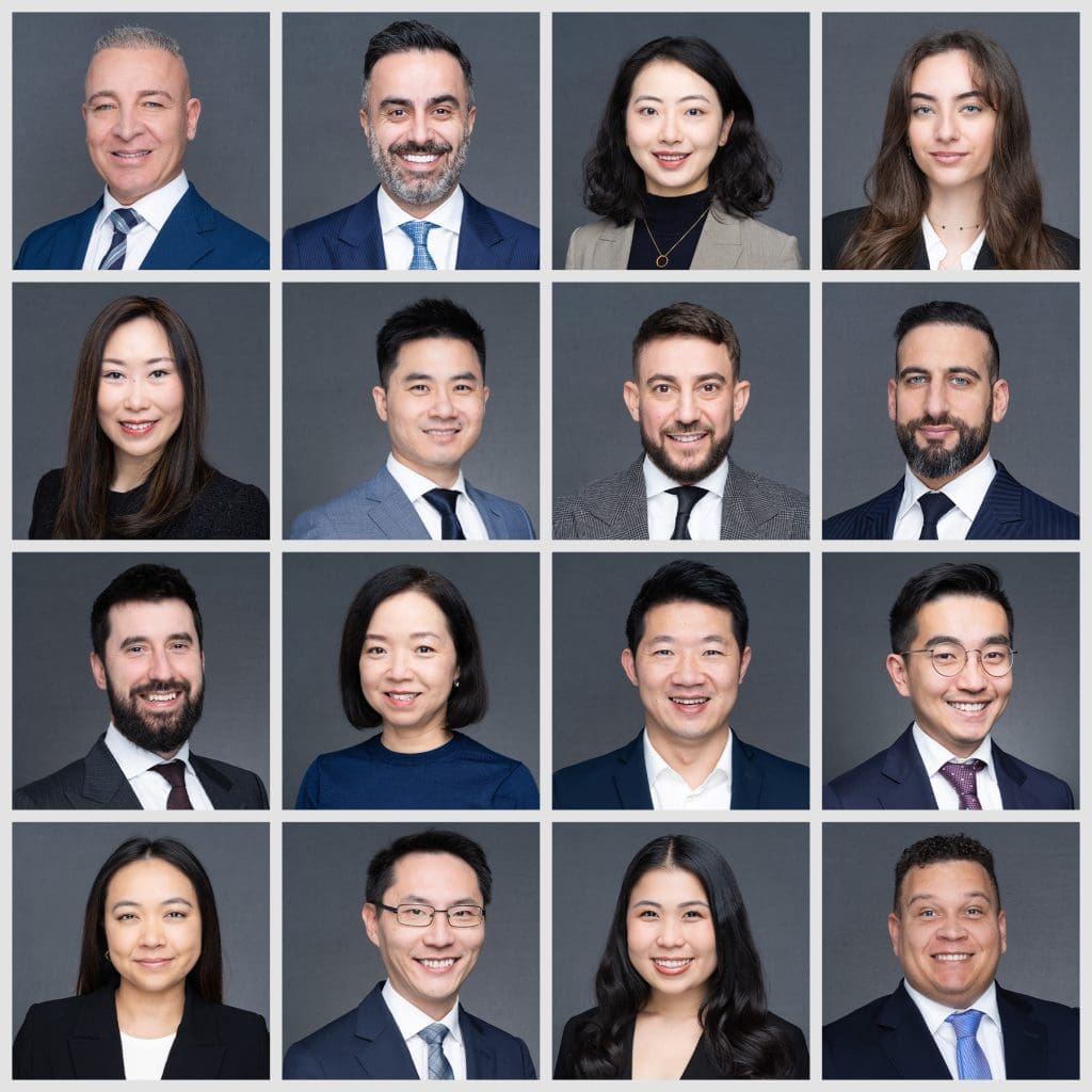a grid of sixteen team headshots taken by corporate headshot photographer Georgie Greene in Sydney NSW
