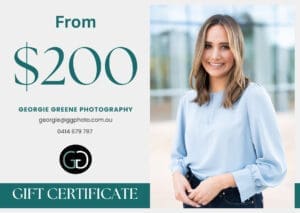 Gift Certificate for Georgie Greene Photography in Sydney Australia