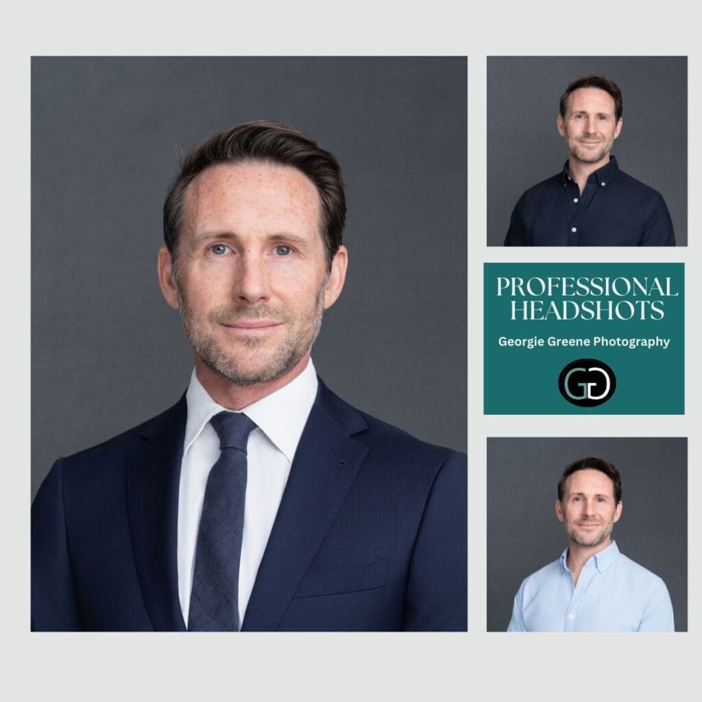 grid of headshots of an executive man taken by Sydney headshot photographer Georgie Greene to illustrate her Professional Headshot Package