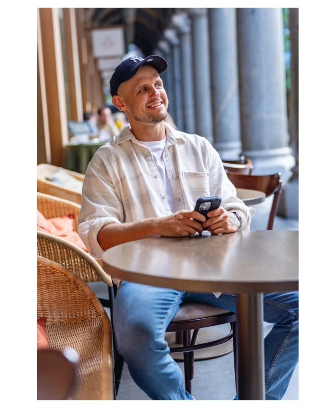 A candid dating portrait that looks real and authentic but it's better than a selfie. So many male clients contact me for dating photography because they don't have any decent photos of themselves. It's nice to get some portraits done, as you can use them in other ways. Also a nice moment in time snapshot.